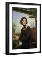 Rigolette Trying to Distract Herself During Germain's Absence, 1844-Joseph Desire Court-Framed Premium Giclee Print
