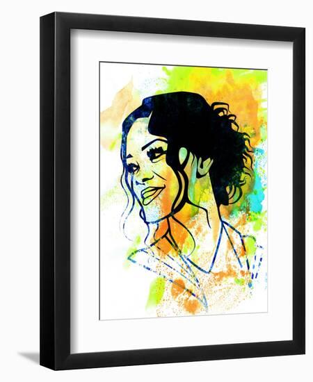 Rihanna Watercolor-Nelly Glenn-Framed Art Print