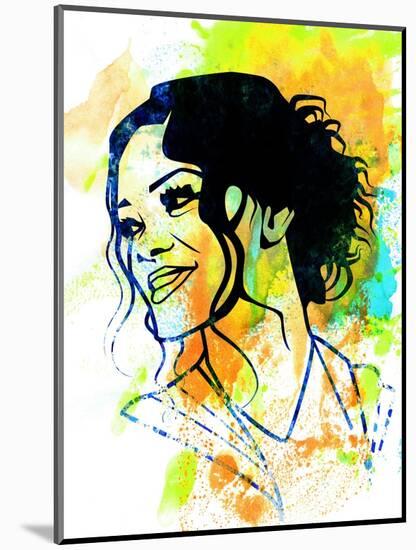 Rihanna Watercolor-Nelly Glenn-Mounted Art Print