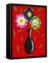 Riki's Stylized Flowers II-Chariklia Zarris-Framed Stretched Canvas