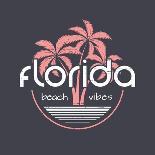 Florida Beach Vibes T-Shirt and Apparel Vector Design, Print, Typography, Poster, Emblem with Palm-rikkyal-Stretched Canvas