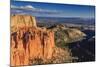Rim Cliffs and Hoodoos Lit by Late Afternoon Sun with Distant View in Winter-Eleanor Scriven-Mounted Photographic Print