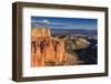 Rim Cliffs and Hoodoos Lit by Late Afternoon Sun with Distant View in Winter-Eleanor Scriven-Framed Photographic Print