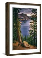 Rim Shot with Phantom Ship, Crater Lake National Park, Oregon-Vincent James-Framed Photographic Print