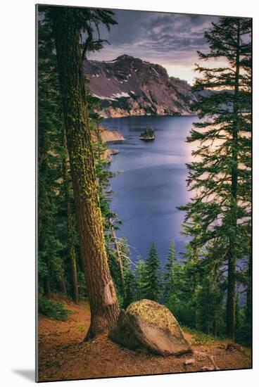 Rim Shot with Phantom Ship, Crater Lake National Park, Oregon-Vincent James-Mounted Photographic Print