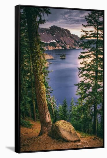 Rim Shot with Phantom Ship, Crater Lake National Park, Oregon-Vincent James-Framed Stretched Canvas