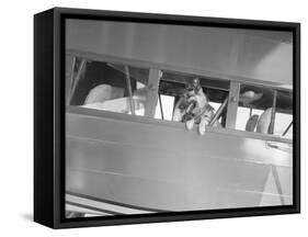 Rin Tin Tin Posing in Airplane-null-Framed Stretched Canvas