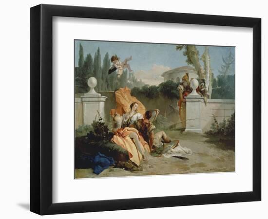 Rinaldo and Armida Surprised by Ubaldo and Carlo-Giovanni Battista Tiepolo-Framed Giclee Print