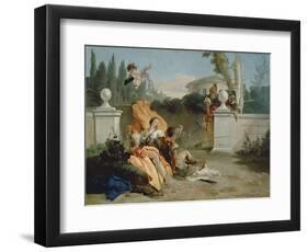 Rinaldo and Armida Surprised by Ubaldo and Carlo-Giovanni Battista Tiepolo-Framed Giclee Print