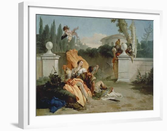 Rinaldo and Armida Surprised by Ubaldo and Carlo-Giovanni Battista Tiepolo-Framed Giclee Print