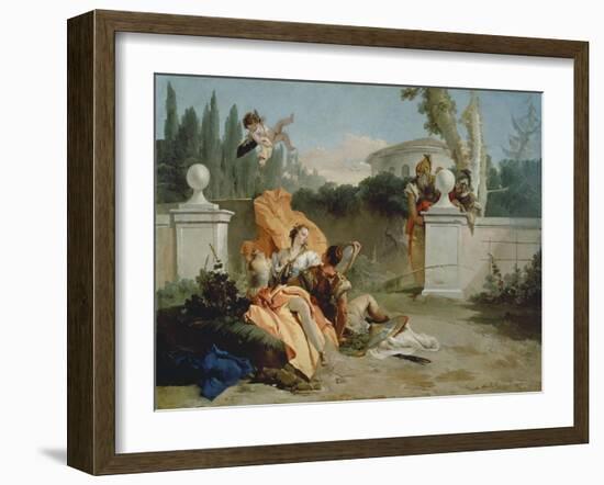 Rinaldo and Armida Surprised by Ubaldo and Carlo-Giovanni Battista Tiepolo-Framed Giclee Print