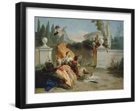 Rinaldo and Armida Surprised by Ubaldo and Carlo-Giovanni Battista Tiepolo-Framed Giclee Print