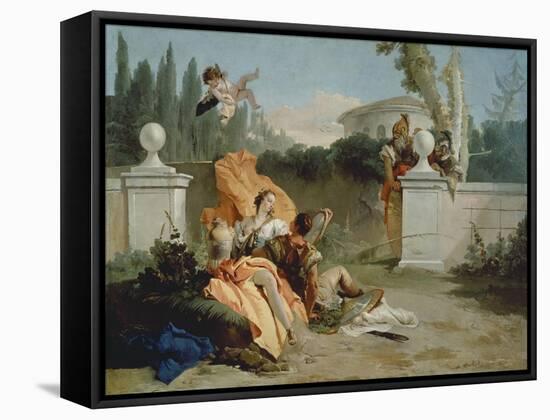Rinaldo and Armida Surprised by Ubaldo and Carlo-Giovanni Battista Tiepolo-Framed Stretched Canvas