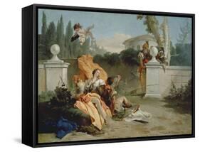 Rinaldo and Armida Surprised by Ubaldo and Carlo-Giovanni Battista Tiepolo-Framed Stretched Canvas