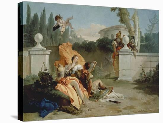 Rinaldo and Armida Surprised by Ubaldo and Carlo-Giovanni Battista Tiepolo-Stretched Canvas