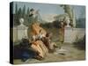 Rinaldo and Armida surprised by Ubaldo and Carlo-Giovanni Battista Tiepolo-Stretched Canvas