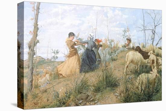 Ring-Around-The-Rosey, 1877-Niccolo Cannicci-Stretched Canvas