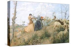 Ring-Around-The-Rosey, 1877-Niccolo Cannicci-Stretched Canvas