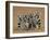 Ring-tailed Lemur (Lemur catta) four adults, sitting on ground, huddled together, Berenty-Martin Withers-Framed Photographic Print