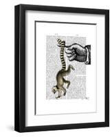 Ring Tailed Lemur on Finger-Fab Funky-Framed Art Print