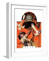 "Ringing Liberty Bell,"July 6, 1935-Joseph Christian Leyendecker-Framed Giclee Print