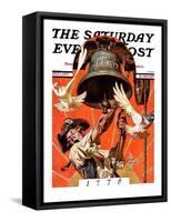 "Ringing Liberty Bell," Saturday Evening Post Cover, July 6, 1935-Joseph Christian Leyendecker-Framed Stretched Canvas