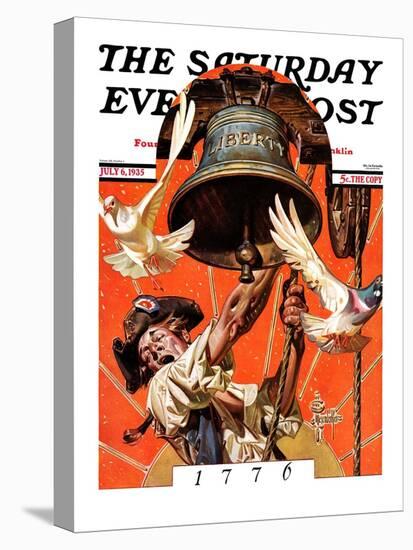 "Ringing Liberty Bell," Saturday Evening Post Cover, July 6, 1935-Joseph Christian Leyendecker-Stretched Canvas