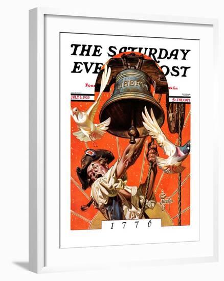 "Ringing Liberty Bell," Saturday Evening Post Cover, July 6, 1935-Joseph Christian Leyendecker-Framed Giclee Print