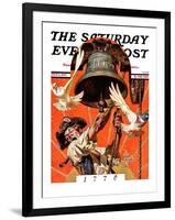 "Ringing Liberty Bell," Saturday Evening Post Cover, July 6, 1935-Joseph Christian Leyendecker-Framed Giclee Print