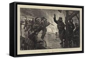 Ringing the Life-Boat Bell, a Sketch on the Norfolk Coast-Charles Joseph Staniland-Framed Stretched Canvas