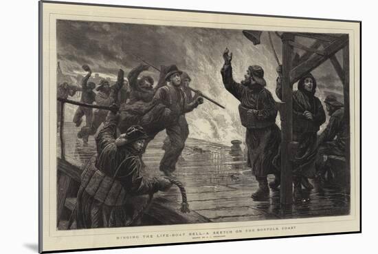 Ringing the Life-Boat Bell, a Sketch on the Norfolk Coast-Charles Joseph Staniland-Mounted Giclee Print