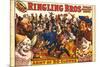 Ringling Bros - Army of 50 Clowns, 1960-null-Mounted Art Print