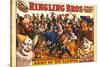 Ringling Bros - Army of 50 Clowns, 1960-null-Stretched Canvas