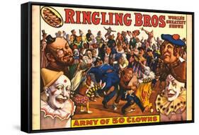 Ringling Bros - Army of 50 Clowns, 1960-null-Framed Stretched Canvas