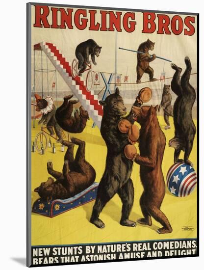 Ringling Bros, Poster, 1900-null-Mounted Giclee Print