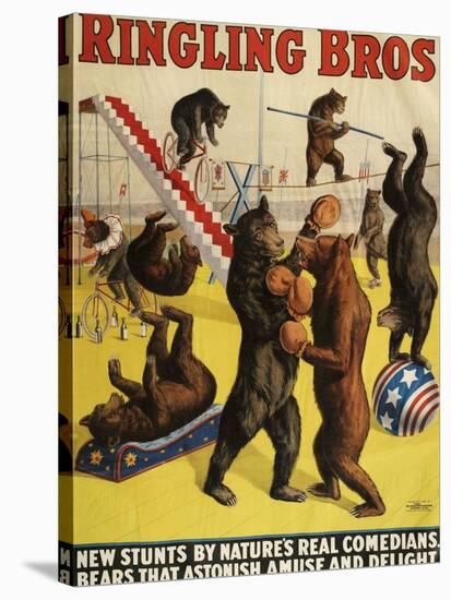 Ringling Bros, Poster, 1900-null-Stretched Canvas