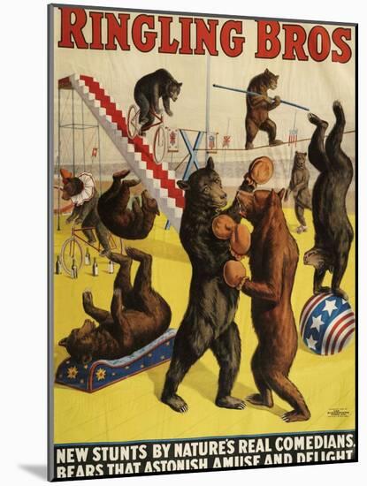 Ringling Bros, Poster, 1900-null-Mounted Giclee Print