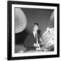 Ringo Starr Playing the Drums-Associated Newspapers-Framed Photo