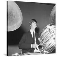 Ringo Starr Playing the Drums-Associated Newspapers-Stretched Canvas