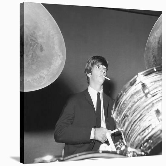 Ringo Starr Playing the Drums-Associated Newspapers-Stretched Canvas