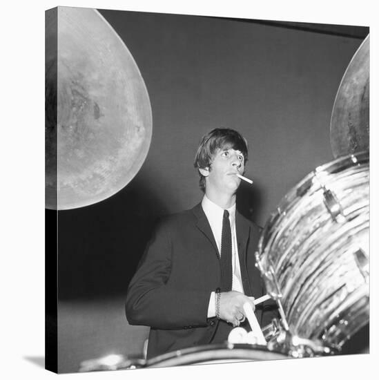 Ringo Starr Playing the Drums-Associated Newspapers-Stretched Canvas