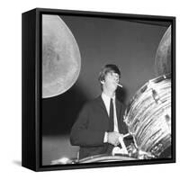 Ringo Starr Playing the Drums-Associated Newspapers-Framed Stretched Canvas