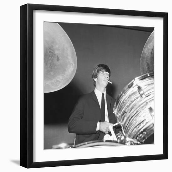 Ringo Starr Playing the Drums-Associated Newspapers-Framed Photo