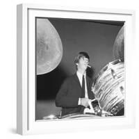 Ringo Starr Playing the Drums-Associated Newspapers-Framed Photo