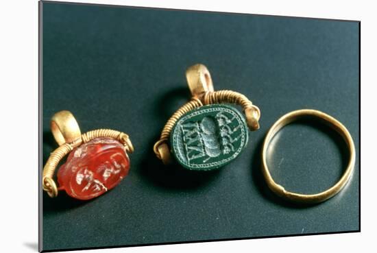Rings with Inscription, Jewelery, Tunisia, C3rd-4th Century-null-Mounted Photographic Print