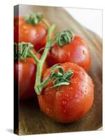 Rinsed Tomatoes with Water Droplets-Clara Gonzalez-Stretched Canvas