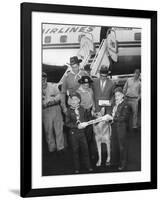 Rintintin Arrives in Washington, D.C. with a Group of Boy Scouts on April 9, 1959-null-Framed Photo