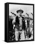 RIO BRAVO, 1959 directed by HOWARD HAWKS John Wayne (b/w photo)-null-Framed Stretched Canvas