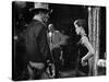 RIO BRAVO, 1959 directed by HOWARD HAWKS John Wayne (b/w photo)-null-Stretched Canvas