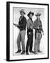 RIO BRAVO, 1959 directed by HOWARD HAWKS John Wayne, Dean Martin and Ricky Nelson (b/w photo)-null-Framed Photo